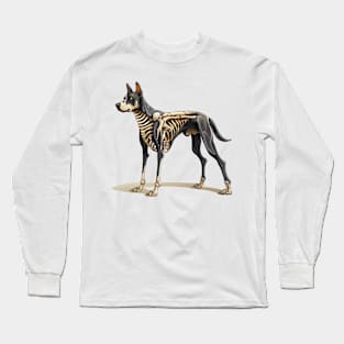 Skeleton Doberman Pinscher Dog Long Sleeve T-Shirt